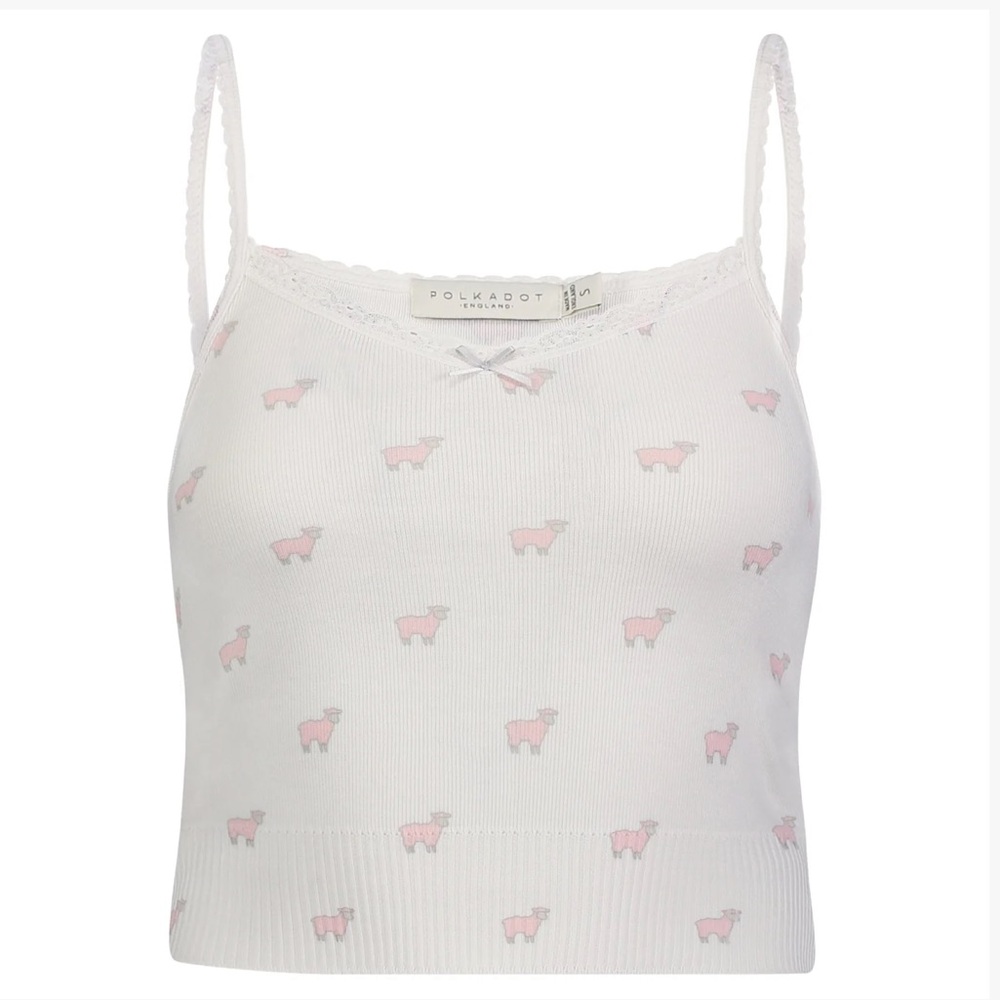Polkadot England Pink Sheep Print Pajama Set